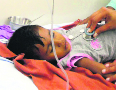 A child under treatment in Yamunanagar.