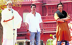 A still from the movie, Satyagraha