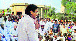 Former minister Ranjit Singh holds a village meeting for the September 29 rally at Kharia in Sirsa