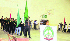 An inter-college sports meet being inaugurated at the HPAU in Palampur on Thursday.