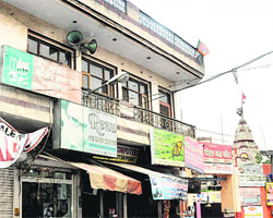 The BJP office that was reportedly being run from a temple premises in Jalandhar. 