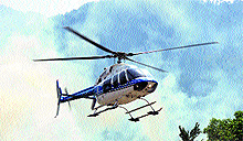 The Agusta 109-E makes a landing in Bhaderwah in Doda district