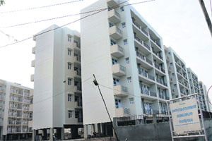 A view of an under-construction residential project along Zirakpur-Rajpura highway