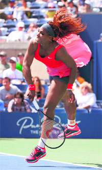 Serena Williams in action during her second round match on Friday. 