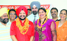 SM Singh and his wife Sarabjit Kaur at a function in Jalandhar.