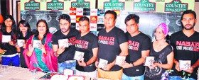 The crew of Nabar releases the music CD of the film in Amritsar on Sunday.