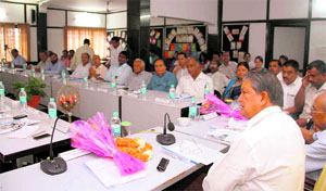 Union Water Resources Minister Harish Rawat addresses a workshop on lessons from the Uttarakhand disaster in Dehradun on Saturday. 