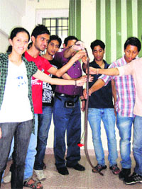 A snake captured by Dr RS Kishtwaria from a house at Palampur. 
