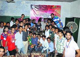 Students of the Department of Mechanical Engineering, GZS-PTU campus, during a workshop on Monday