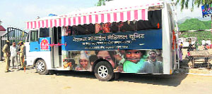 The first mobile medical unit at Rajouri on Monday. 