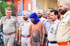 The accused  in police custody in Ludhiana on Monday