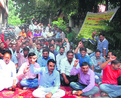 Trade tax employees launched a pen-down strike at the state headquarters here on Tuesday. They are demanding filling of vacant posts through promotions and better allowances. 