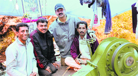 The youths at their temporary hydropower house en route the Manimahesh yatra in Chamba.