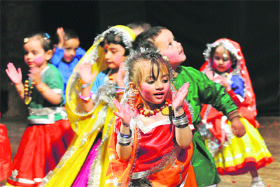 Children perform during the annual day function of Euro Kids at the Gaiety Theatre in Shimla.