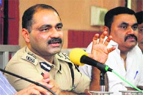Police Commissioner Ram Singh interacts with mediapersons in Jalandhar on Tuesday