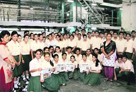 Students of Dayanand DAV Senior Secondary School visit The Tribune printing press in Jalandhar on Tuesday