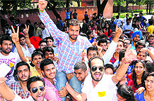 Deepak, president of the student council, SD College, Sector 32; Anjini Sharma, president, Dev Samaj College, Sector 45; and (below) Gurvinder Singh, president, Khalsa College, Sector 26