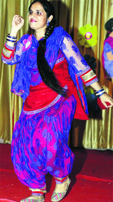 Teachers of St Soldier School, Mithu Basti, perform dance during celebration of Teachers Day in Jalandhar on Wednesday.