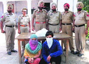 The accused in police custody at Mandi Ahmedgarh on Wednesday.