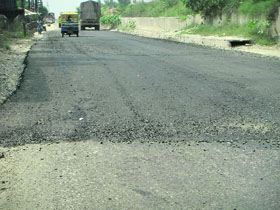 A recarpeted stretch of the National Highway No. 1 near Sahnewal.