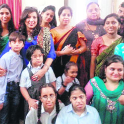 Students of Ibadat celebrate Teachers Day with their teachers in Amritsar on Thursday.  