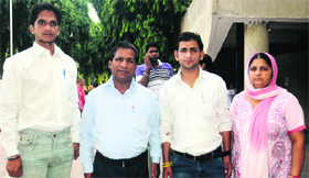 Family of Sanjay, whose organs were transplanted into five patients in June this year, at the PGI in Chandigarh on Thursday.