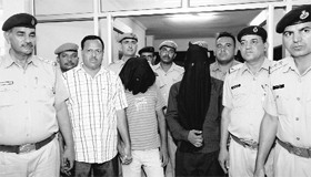 The accused in police custody in Panchkula on Thursday.