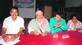 Dr Anil Joshi, founder of HESCO, addresses mediapersons on the issue of the Himalaya Divas celebrations in Dehradun on Thursday.