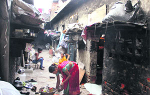 Scrap dealers live in insanitary conditons in the Garha area in Jalandhar. 