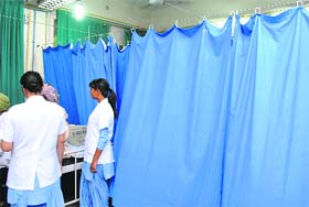 The emergency ward of Government Rajindra Hospital in Patiala on Thursday