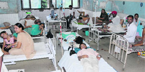 Diarrhoea patients at the Civil Hospital in Jalandhar on Friday. 