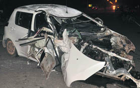 The damaged Swift car.