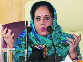 MP Pratibha Singh at a meeting of the District Vigilance and Monitoring Committee.