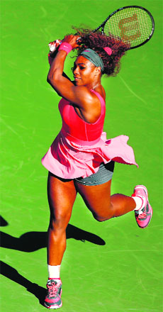 Serena Williams thrashed Li Na of China 6-0 6-3 to storm into the final. 