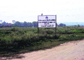 A file photo of the site of SAIL's steel plant at Kandrori in Kangra district