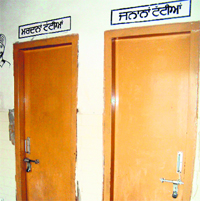 Locked toilets at the Civil Hospital in Jagraon. 