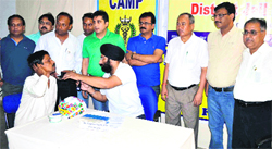 A medical camp organised by the Rotary Club, Kankhal, under way at the Roshanabad prison in Haridwar on Monday. Tribune photo: Rameshwar Gaur