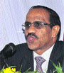 KR Kamat, CMD of PNB, addresses a meeting at Hamirpur.