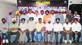 Members of the Sports Council of Ludhiana after a meeting on Sunday.