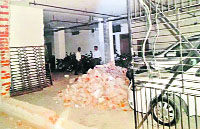 The parking area in the basement of the Ludhiana Stock Exchange building. 