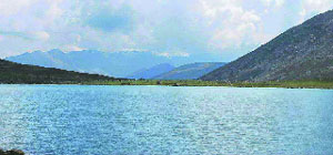 The Gangbal Lake in Ganderbal district of the Kashmir valley. 