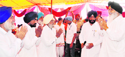 Chief Minister PS Badal meets residents of flood-hit areas in Muktsar on Wednesday. A Tribune photograph 