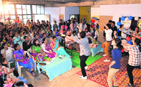 Students present a dance item during the Freshers Day celebrations at Giani Zail Singh Punjab Technical University Campus on Thursday.