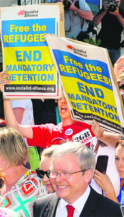 Labour Prime Minister Kevin Rudd conceded defeat. 