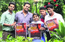 Students of Doaba college release first CCTV-shot film The Social Chakkar View in Jalandhar on Thursday