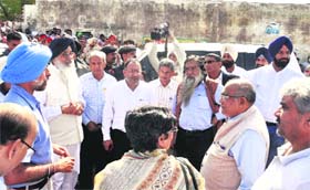 Chief Minister PS Badal with a Finance Commission team in Muktsar.