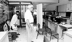 Visitors look at a deserted e-Sampark centre in Sector 35, Chandigarh, on Friday