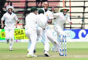 Pacer Tendai Chatara took five wickets as Zimbabwe pulled off a dramatic 24-run win over Pakistan in Harare on Saturday
