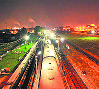 A view of the Bathinda junction on Sunday night