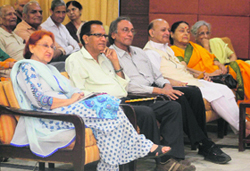 Residents attend a poetry session at a hotel in Chandigarh on Sunday.